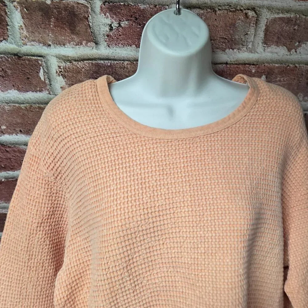 Focus Honeycomb Knit Pullover Sweater | Women’s XL‎ | Pink Peach
